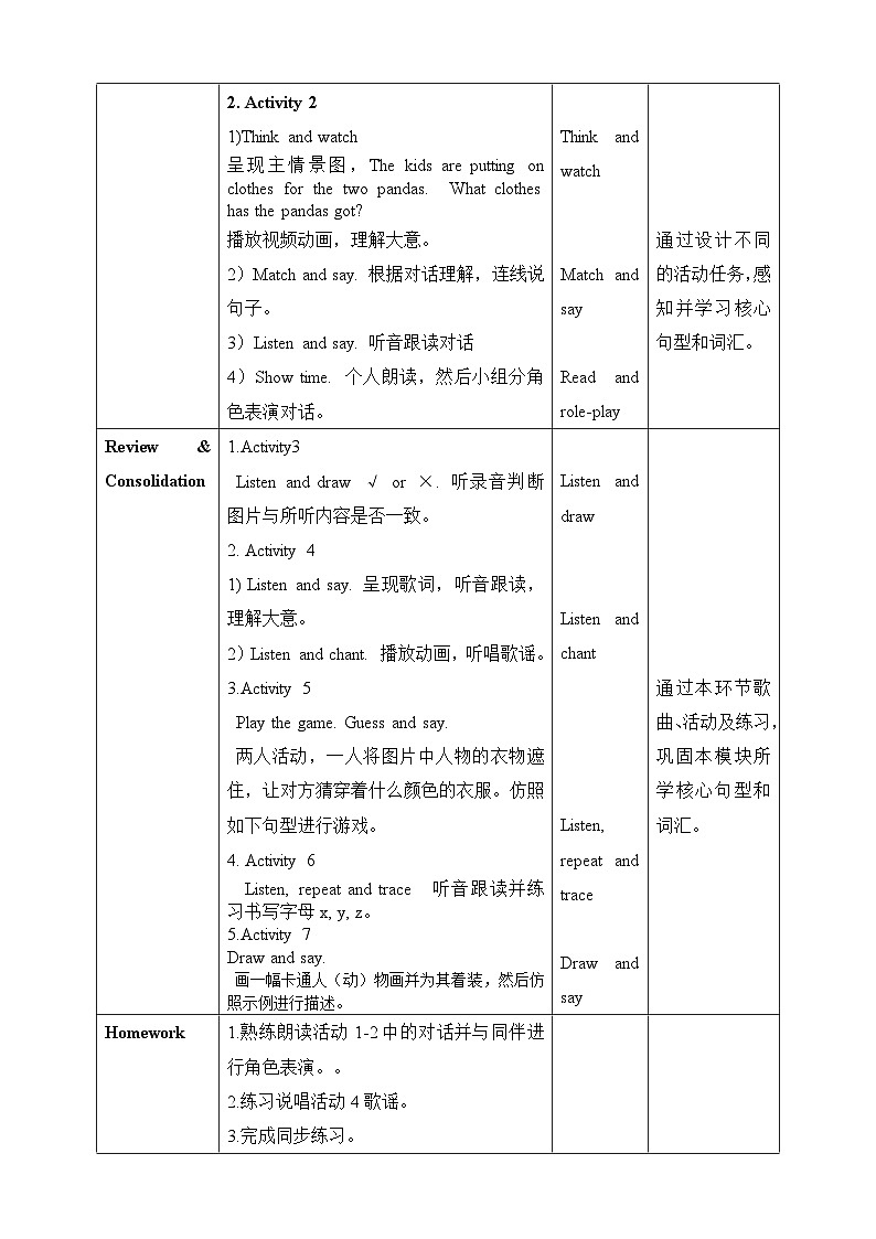 Module 10 Unit 2  She's got an orange sweater教案第2页