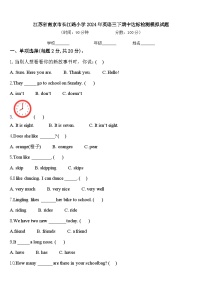 江苏省南京市长江路小学2024年英语三下期中达标检测模拟试题含答案