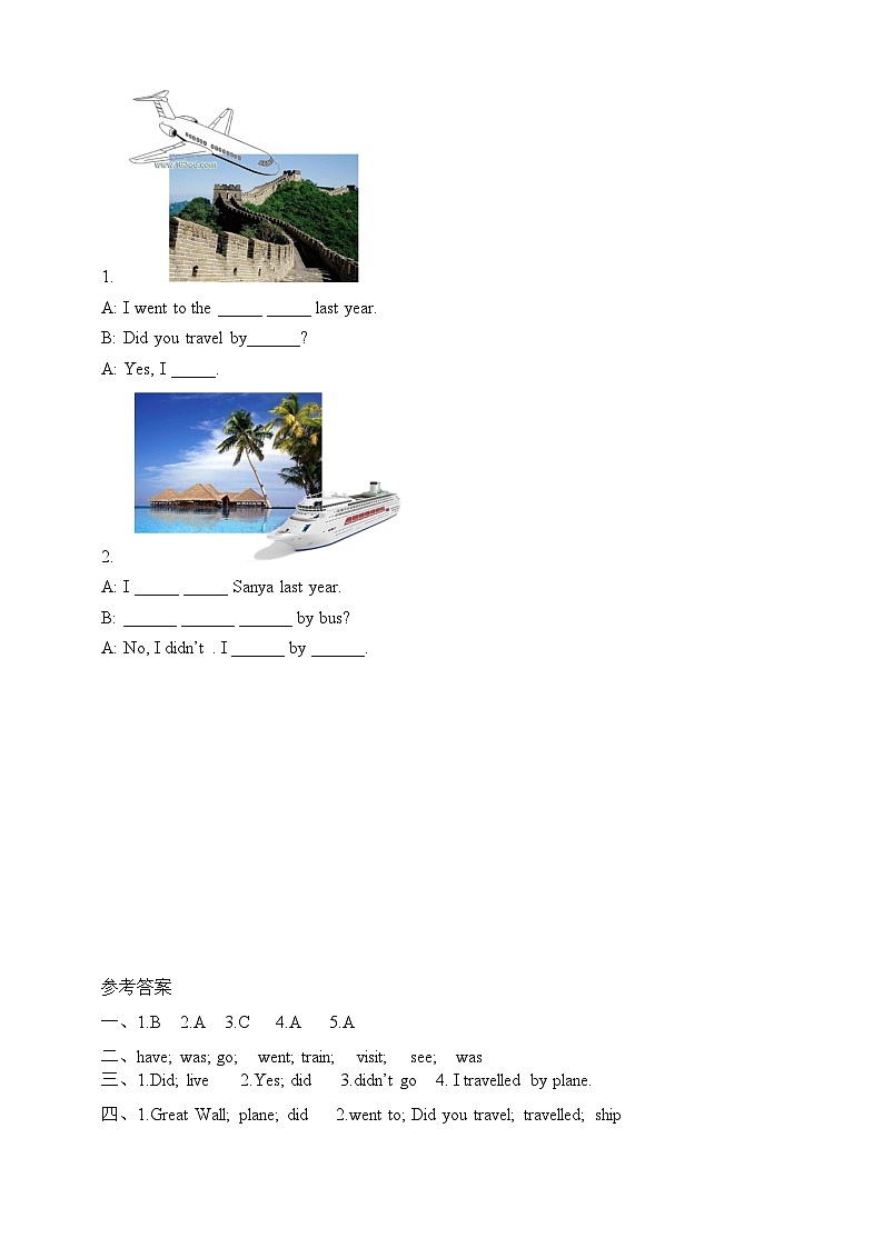 Module9 Unit2  Did you have a nice holiday同步练习02