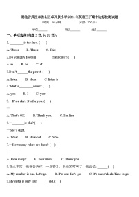 湖北省武汉市洪山区卓刀泉小学2024年英语三下期中达标检测试题含答案