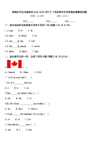 湖南省怀化市溆浦县2023-2024学年三下英语期中学业质量监测模拟试题含答案