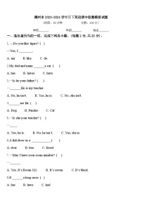 潮州市2023-2024学年三下英语期中监测模拟试题含答案