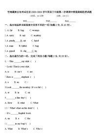 甘南藏族自治州卓尼县2023-2024学年英语三年级第二学期期中质量跟踪监视试题含答案