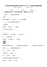 贵州省黔东南南苗族侗族自治州黄平县2024年三下英语期中质量检测试题含答案