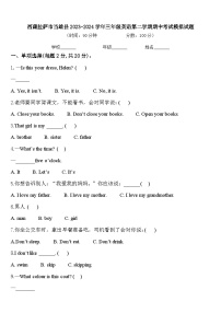 西藏拉萨市当雄县2023-2024学年三年级英语第二学期期中考试模拟试题含答案