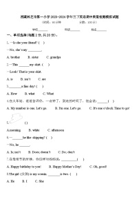 西藏林芝市第一小学2023-2024学年三下英语期中质量检测模拟试题含答案