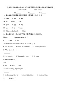 甘肃省定西市岷县小学2024年三年级英语第二学期期中学业水平测试试题含答案