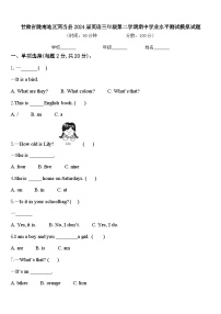 甘肃省陇南地区两当县2024届英语三年级第二学期期中学业水平测试模拟试题含答案