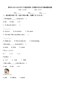 莆田市2023-2024学年三年级英语第二学期期中学业水平测试模拟试题含答案