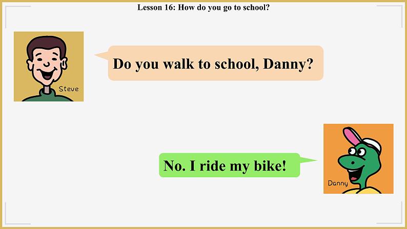 冀教版英语4年级下册 Unit 3 Lesson 16How do you go to school PPT课件06