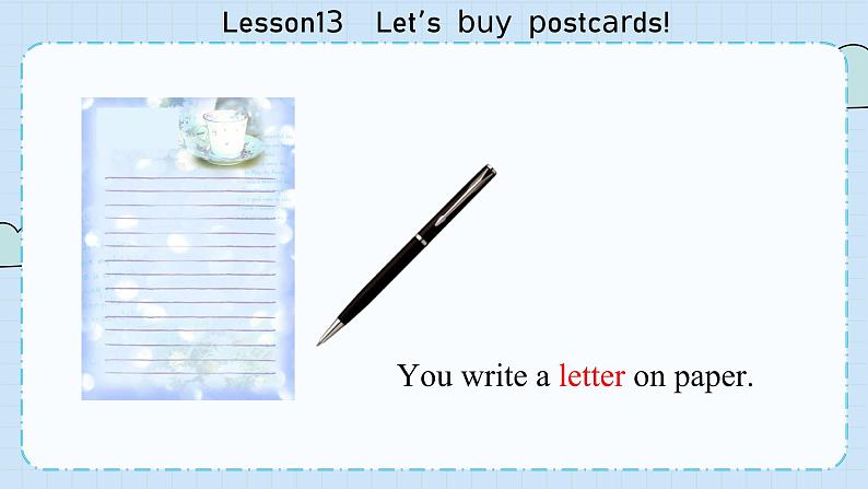 冀教版英语5年级下册 Unit 3 Lesson13   Let’s  buy  postcards! PPT课件07