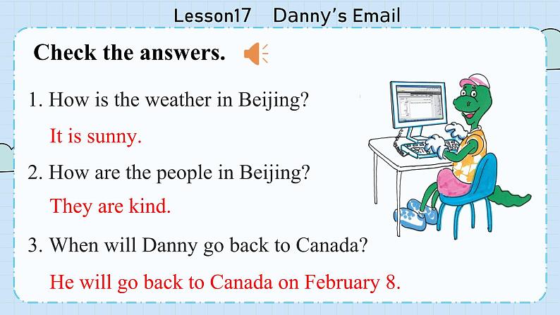 冀教版英语5年级下册 Unit 3 Lesson17  Danny’s Email PPT课件05