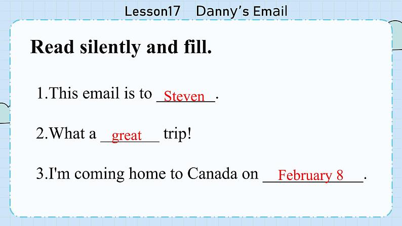 冀教版英语5年级下册 Unit 3 Lesson17  Danny’s Email PPT课件08