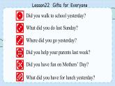 冀教版英语5年级下册 Unit 4 Lesson22  Gifts for Everyone PPT课件