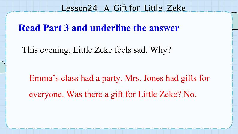 冀教版英语5年级下册 Unit 4 Lesson24  A Gift for Little Zeke PPT课件08