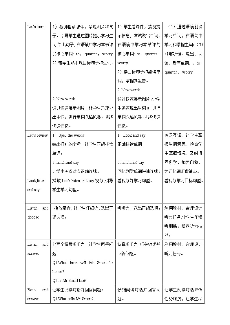Module 7 Unit 2 I'll be home at seven o'clock教案第2页