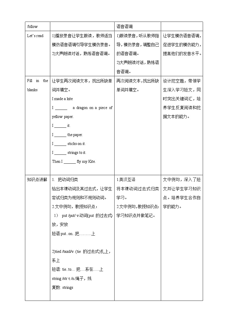 Module 8 Unit 2 I made a kite.教案03