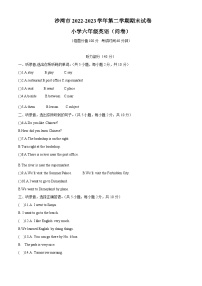 2022-2023学年新疆塔城地区沙湾市人教精通版六年级下册期末考试英语试卷（原卷+解析）