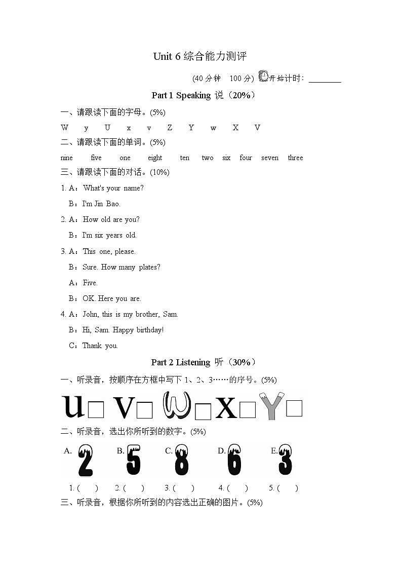 Unit 6 Happy birthday! 单元复习课件+单元测试卷（含听力 有答案）01