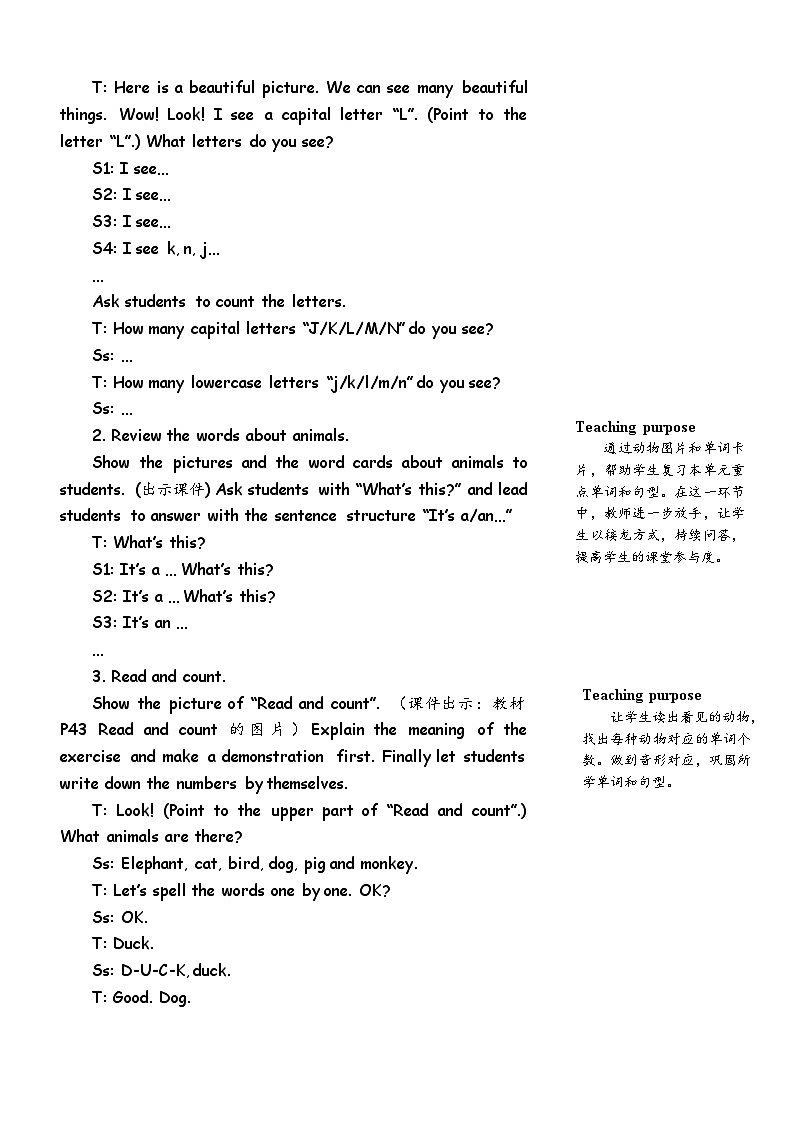 B Start to read & Let's check & C Story time 教案第2页