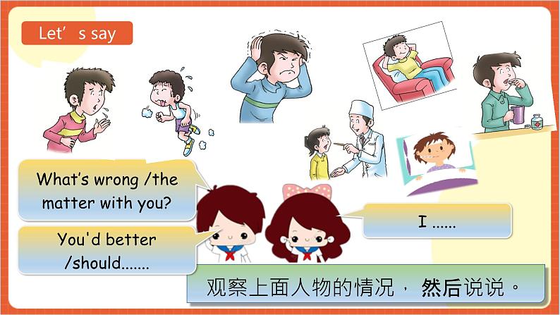 川教版英语六下Unit 1 Lesson 3 What’s wrong with you Let's talk  课件+教案+练习+素材03