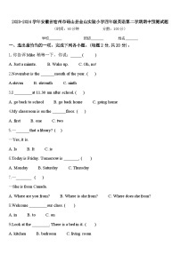 2023-2024学年安徽省宿州市砀山县金山实验小学四年级英语第二学期期中预测试题含答案