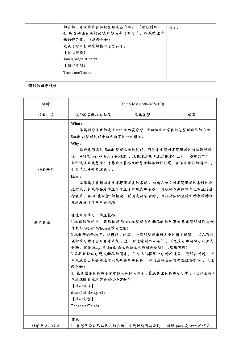 【新课标核心素养】人教版英语四下 Unit 5 My clothes B Read and write 课件+教案+素材02