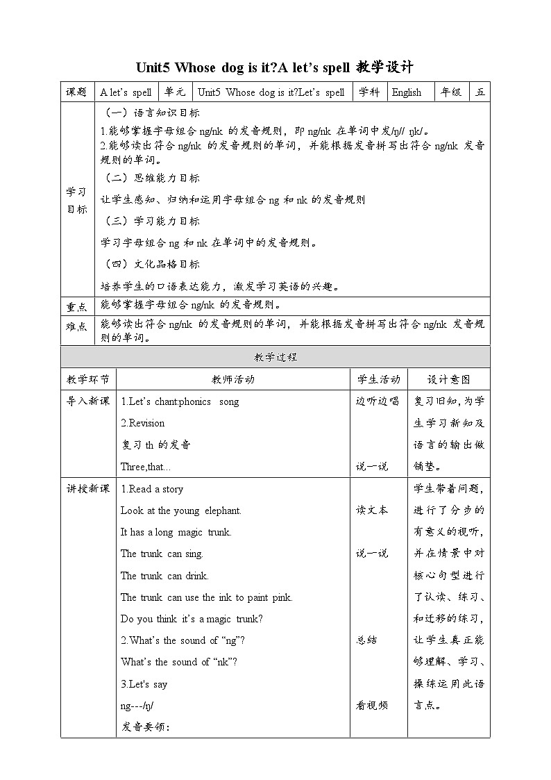 【公开课】Unit 5 Whose dog is it A Let's spell 课件+教案+练习+素材01