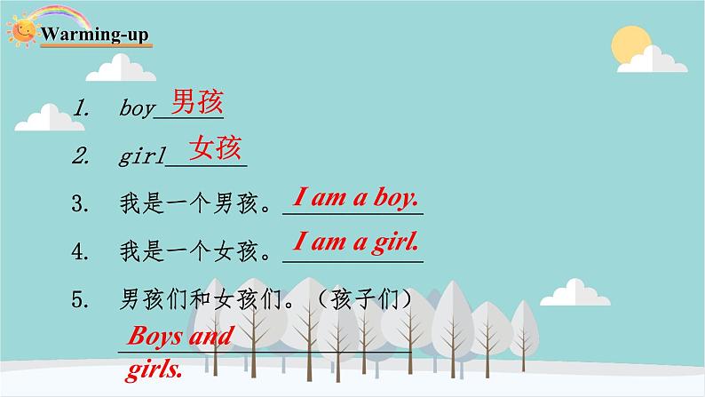 人教版（PEP）英语三年级下册 Unit 1 Welcome back to school-第二课时 Part A（Let’s learn--Let’s chant） 课件第3页