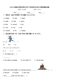 2024年湖南省常德市津市市四下英语期中学业水平测试模拟试题含答案