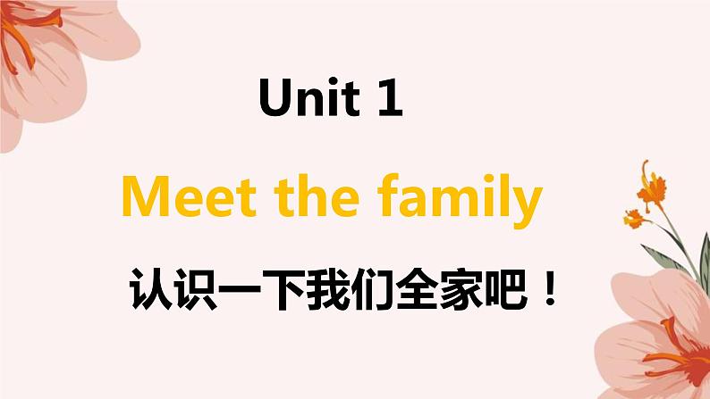 1A Unit 1Meet the family课件  新概念英语青少版01