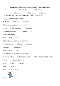 湖南省郴州市汝城县2023-2024学年英语四下期中监测模拟试题含答案