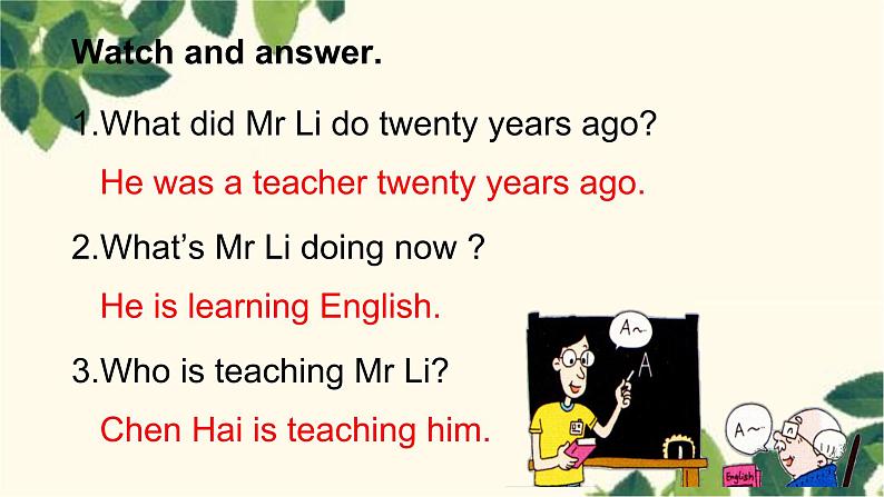 外研版（三起）英语五年级下册 M2U2 Mr Li was a teacher课件08