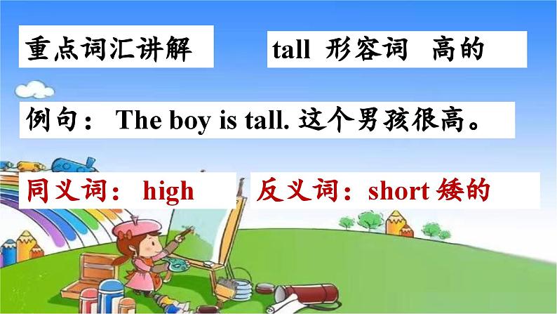 外研版（三起）英语三年级下册 M2U2 That man is short.课件第7页