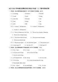 2023-2024学年湖北省黄冈市红安县六年级上学期中英语试卷（含答案）