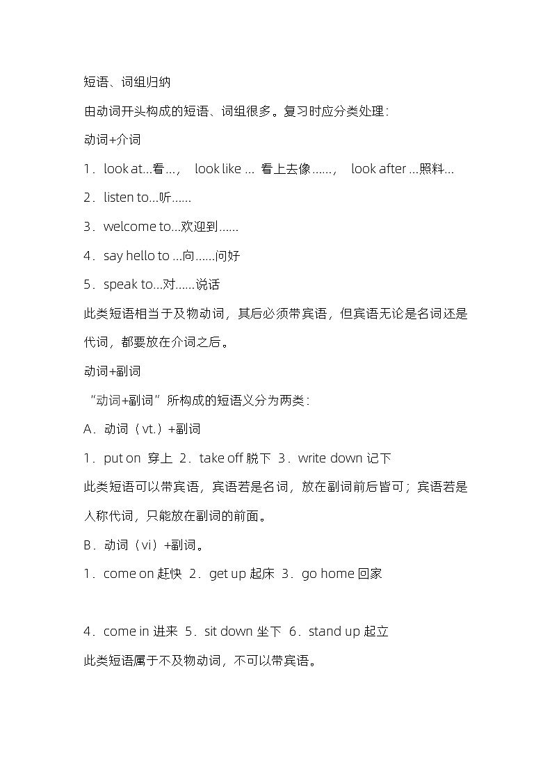 小学英语1-6年级重点知识点及短语大梳理第1页