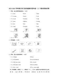 浙江省宁波市慈溪市2023-2024学年四年级上学期期末英语试卷