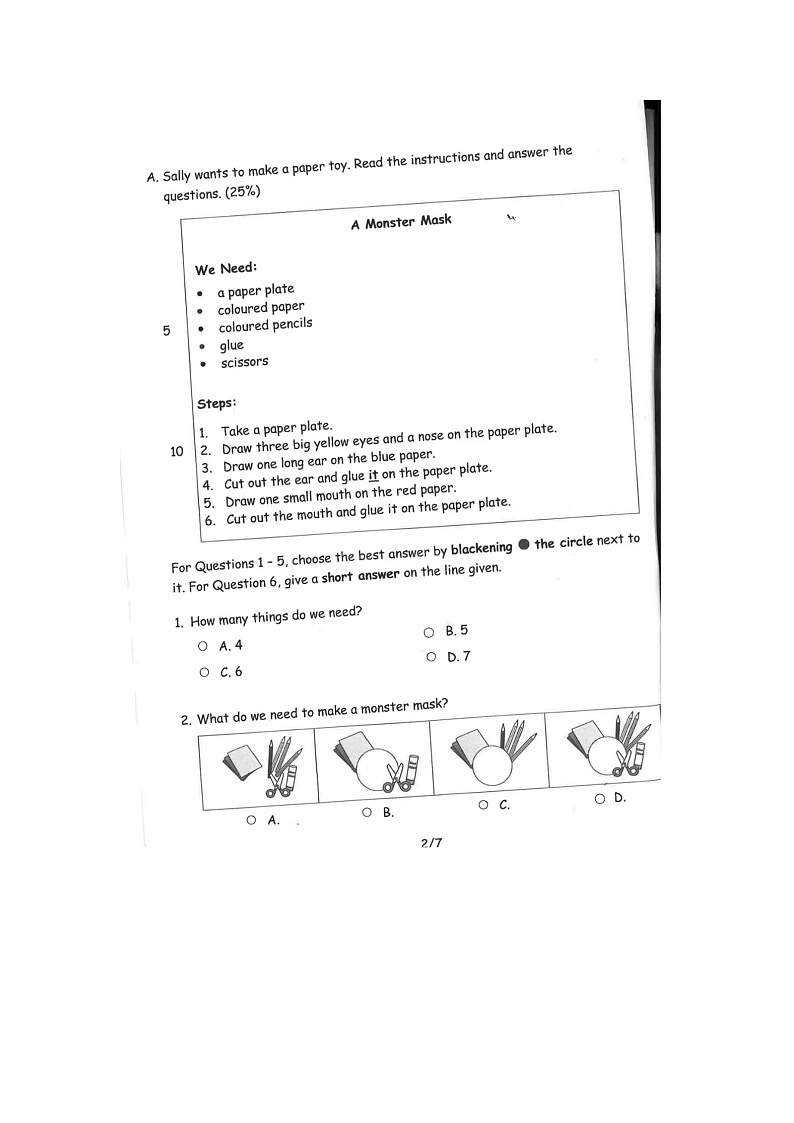 香港特别行政区2022-2023学年一年级下学期英语期末试题第2页