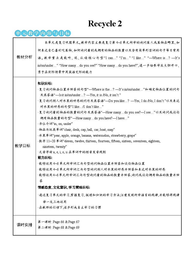 人教版（PEP）英语三年级下册Thefirstperiod教案01