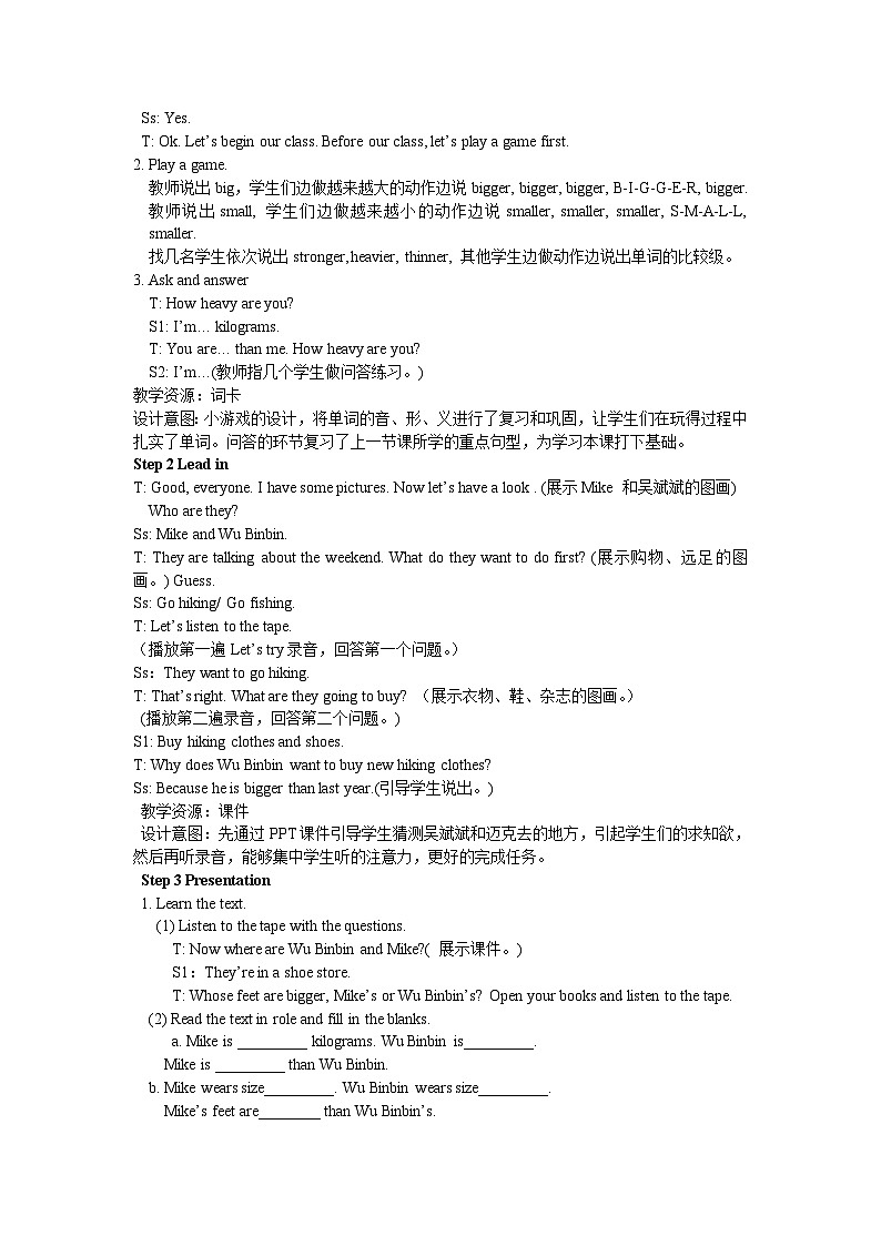 人教版(PEP)六年级下册英语Unit 1 Part B 第二课时 教案02
