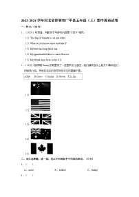 河北省邯郸市广平县2023-2024学年五年级上学期期中英语试卷