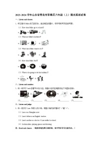 2023-2024学年山东省青岛市即墨区六年级上学期期末英语试卷（含答案）