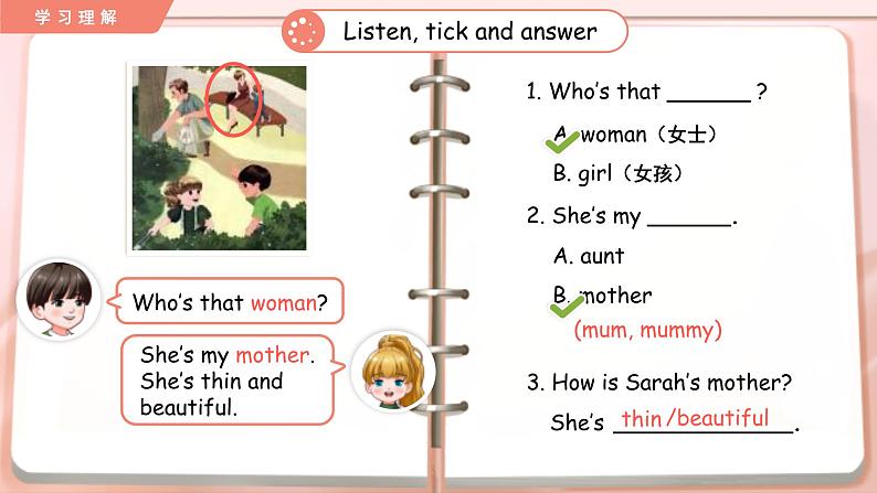 Unit 2 My family Part A Let’s learn 课件（三下）第7页