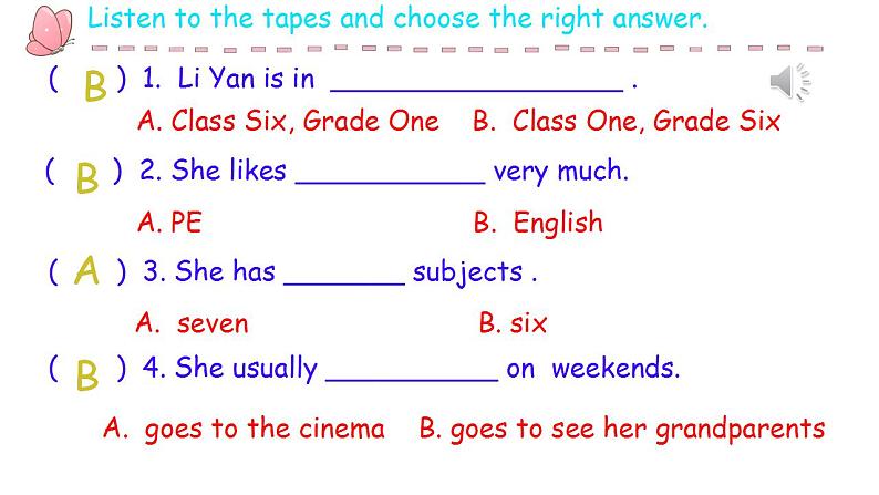 人教精通版六年级英语下册Unit 4 General Revision 1 Task 1-Task 3 课件04