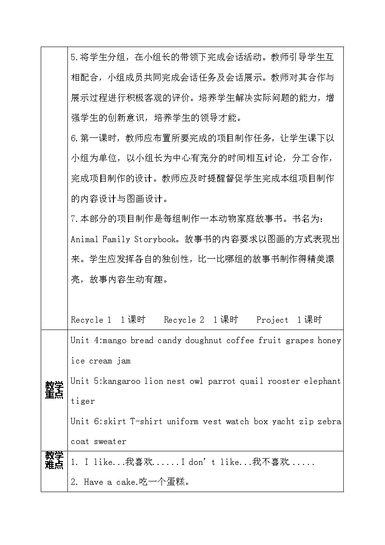 人教精通版三年级英语下册Fun Time 2 （Recycle 1）教案第2页