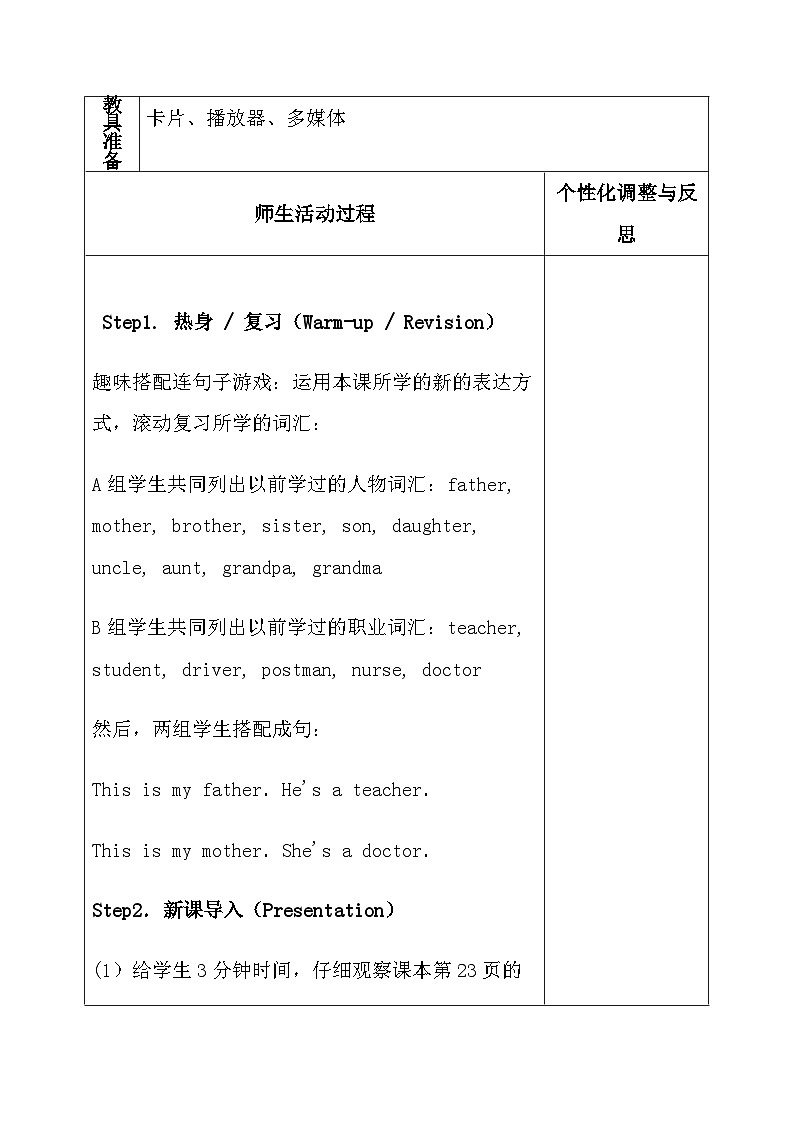 人教版五年级英语下册Lesson  15教案第2页