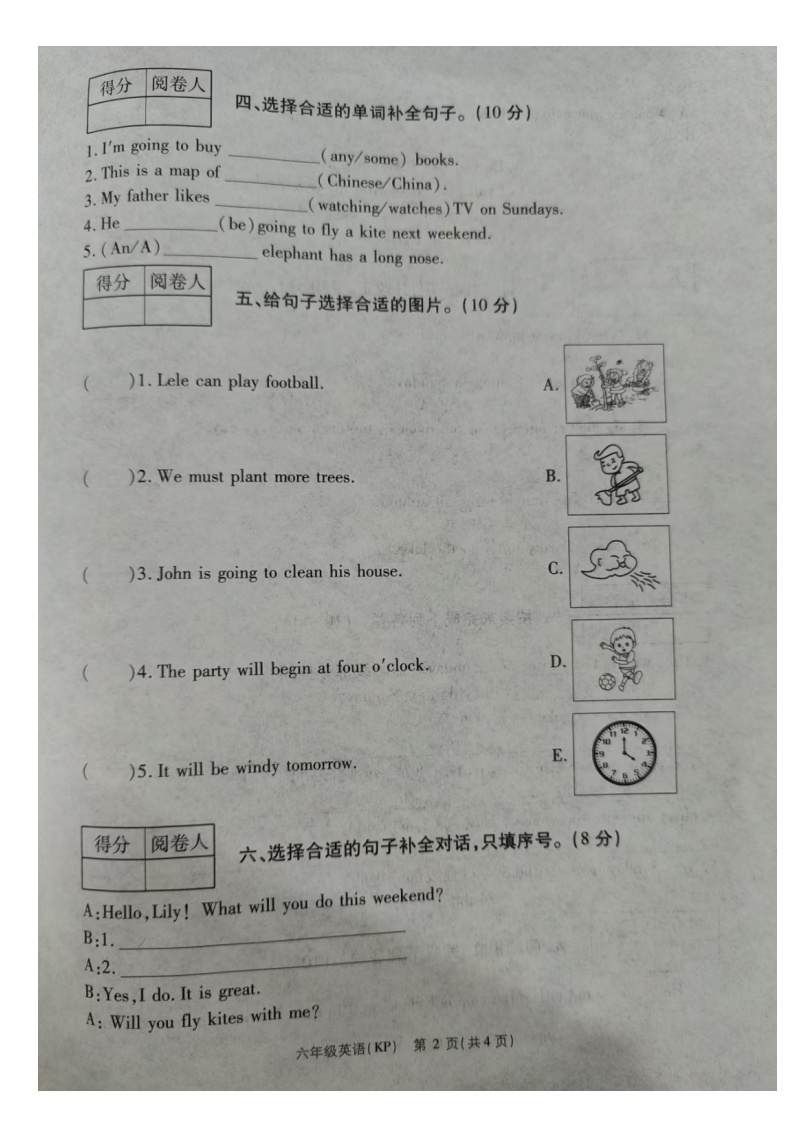 河南省郑州市2023-2024学年六年级上学期期中英语试题02