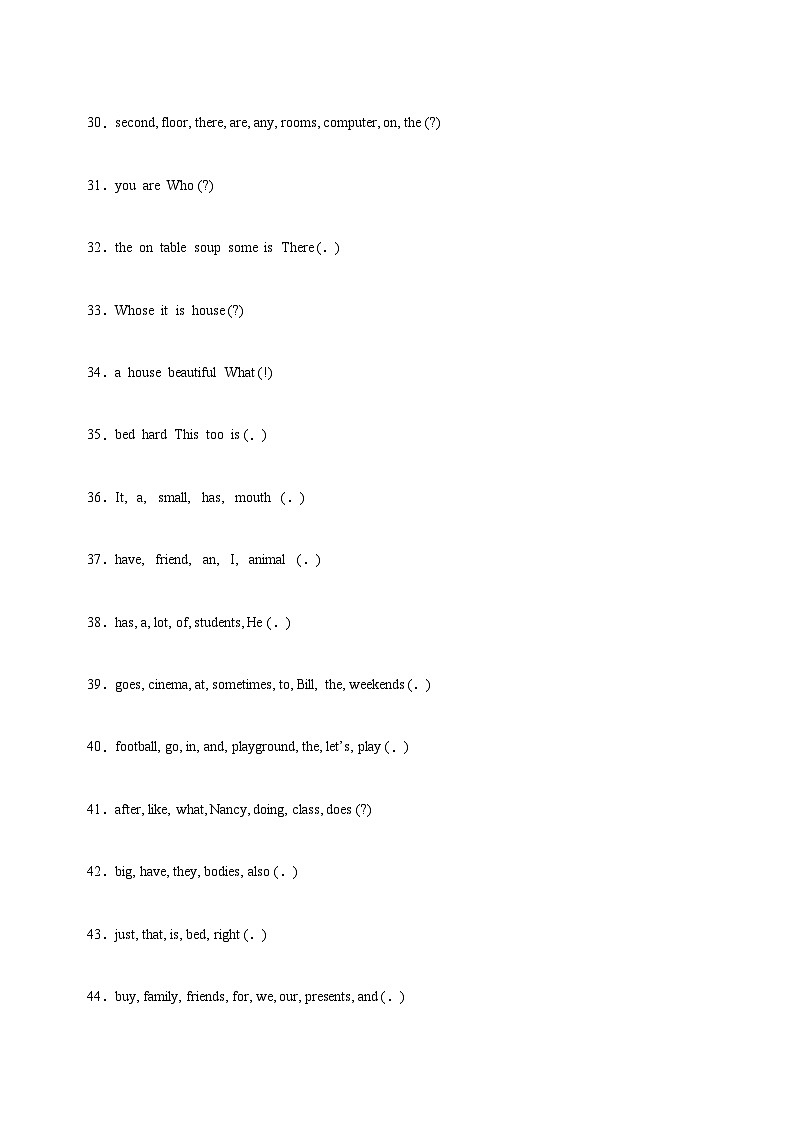 专题14 连词成句-2023-2024学年译林版五年级上册英语期末复习常考易错题型分类汇编第3页