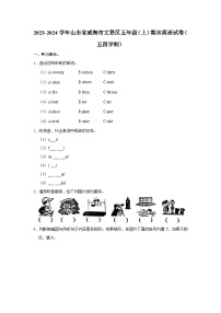 2023-2024学年山东省威海市文登区五年级上学期期末英语试卷（五四学制）（含答案）