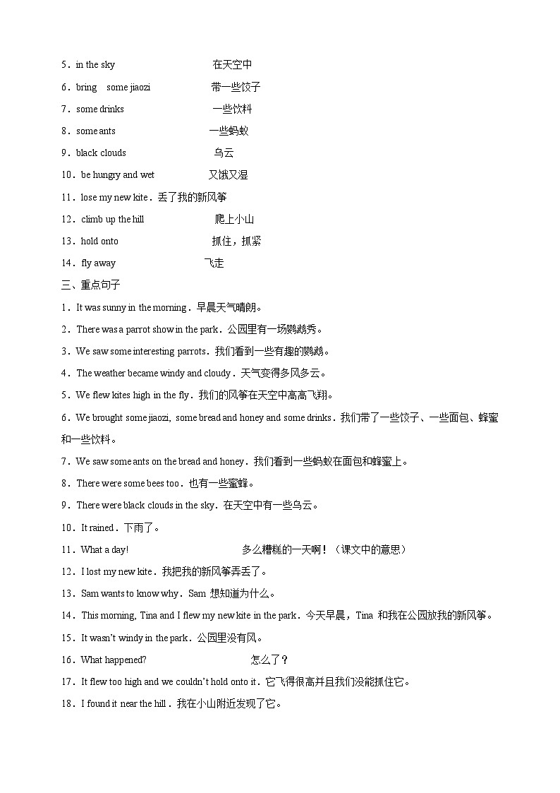 2023-2024学年译林版六年级上册英语知识点梳理03